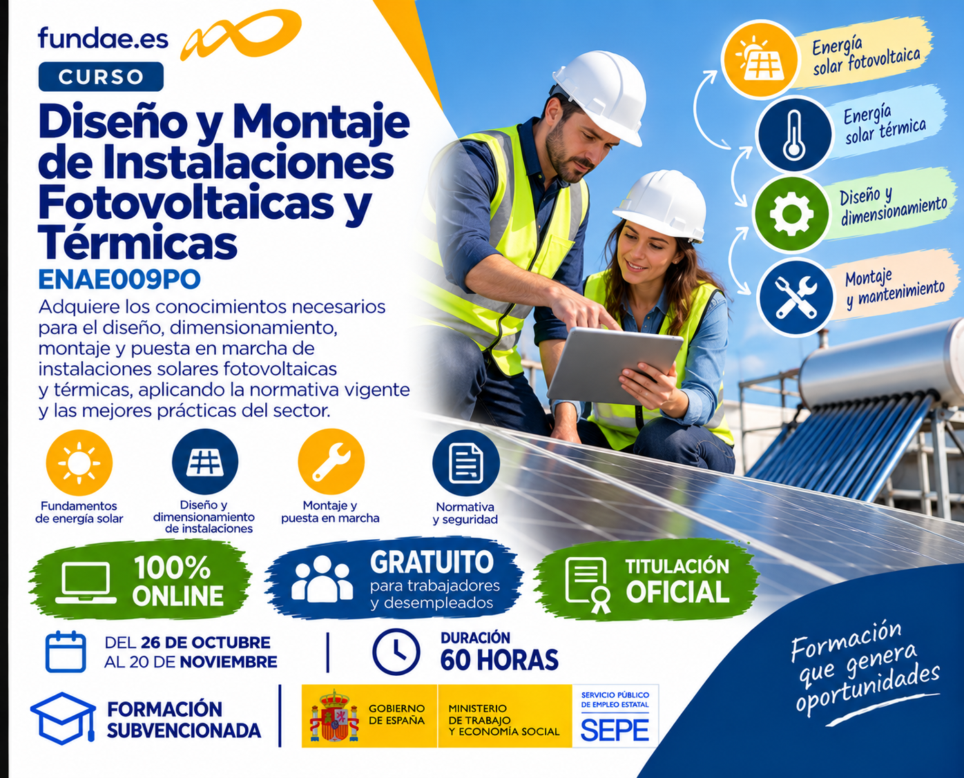 DISEÑO Y MONTAJE DE INSTALACIONES FOTOVOLTAICAS Y TERMICAS